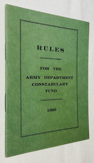 Rules for the Army Department Constabulary Fund