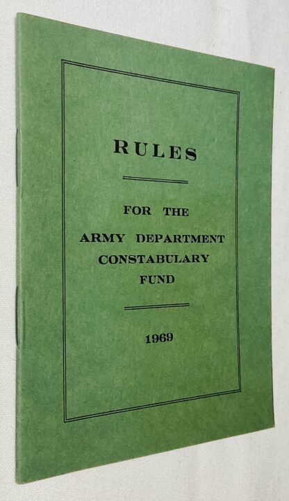 Rules for the Army Department Constabulary Fund