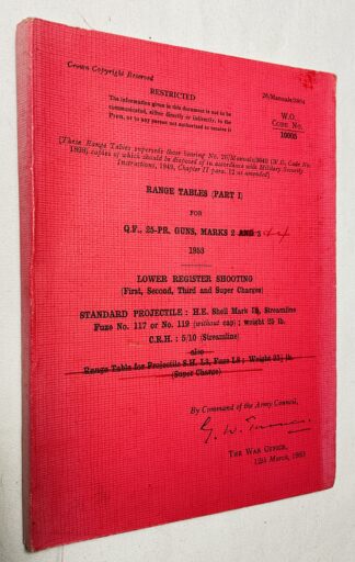 Range Tables (part 1) for Q. F. 25-PR. Guns, Marks 2 and 3 [amended]