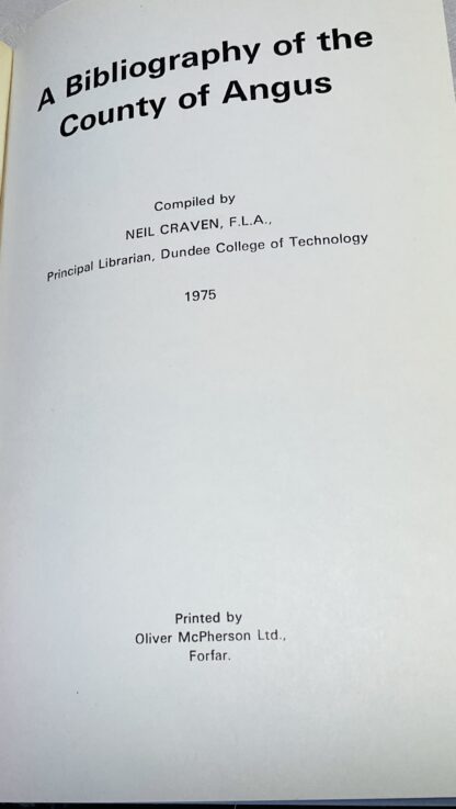 A Bibliography of the County of Angus. - Image 2