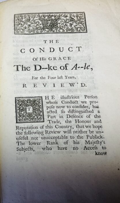 The Conduct of His Grace the D-Ke of Ar--Le for the Four Last Years, Review'D: Together With His Grace's Speech, April 15th, 1740, Upon the State of the Nation - Image 3