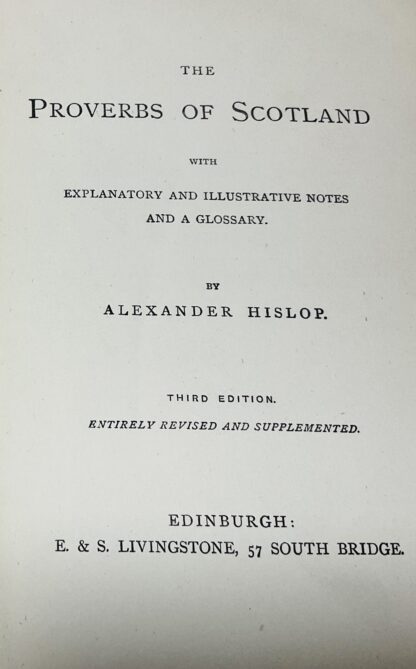 The Proverbs of Scotland: With Explanatory and Illustrative Notes and a Glossary. - Image 2