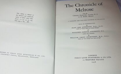 The Chronicle of Melrose from the Cottonian Manuscript, Faustina B.IX in the British Museum: A Complete and Full-Size Facsimile in Collotype. - Image 2