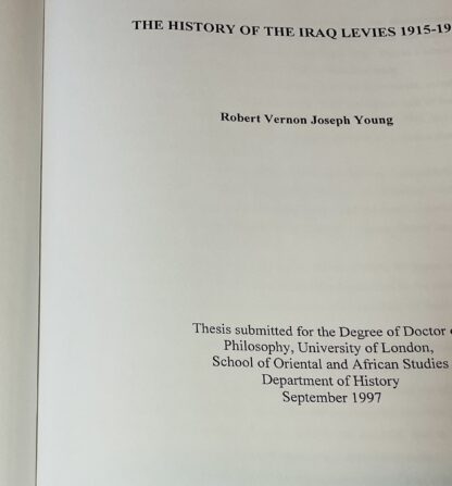 The History of the Iraq Levies, 1915-1932 - Image 3