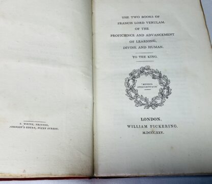 The Two Books of Francis Lord Verulam of the Proficience and Advancement of Learning, Divine and Human - Image 3