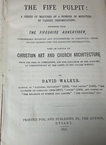 The Fife Pulpit : a Series of Sketches of a Number of Ministers of Various Denominations, Reprinted from the Fife Advertiser, Considerably Enlarged - Image 2