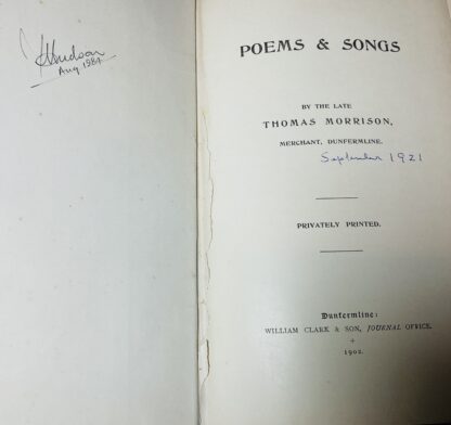Poems & Songs by the Late Thomas Morrison - Image 3