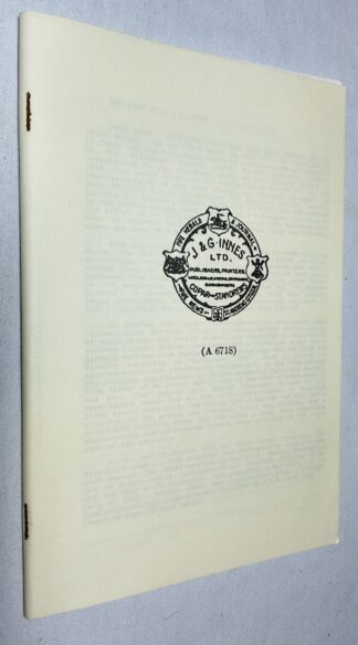 The Press of J. & G. Innes, Cupar [ Presses of Fife Bibliographies No. 5]