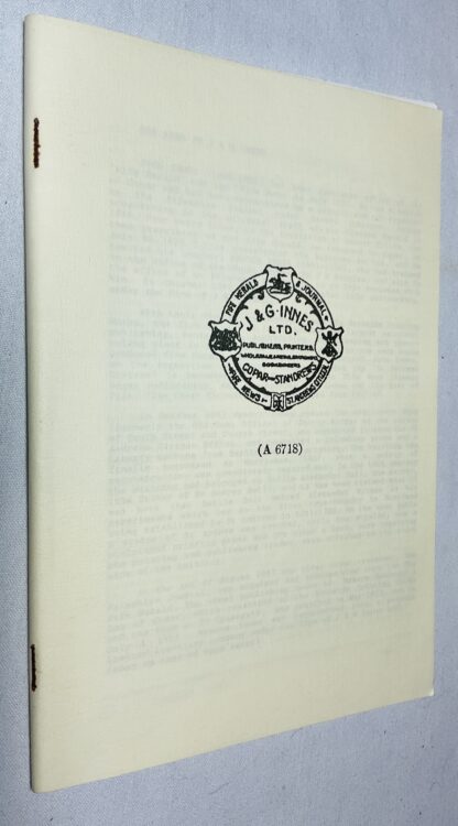 The Press of J. & G. Innes, Cupar [ Presses of Fife Bibliographies No. 5]