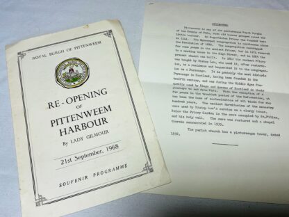 Re-Opening of  Pittenween Harbour by Lady Gilmour [Souvenir Programme]