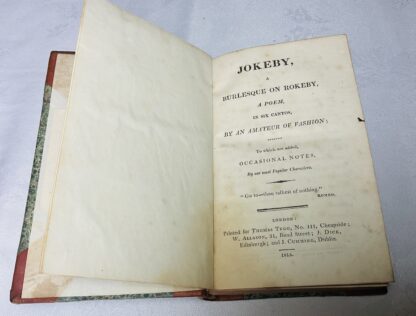 Jokeby, a Burlesque on Rokeby, A Poem in six Cantos by an Amateur of Fashion ; Bound with Poetry of the Anti-Jacobin - Image 3