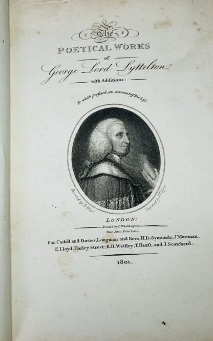 The Poetical Works of George Lord Lyttelton With Additions: To Which is Prefixed, an Account of His Life. - Image 2