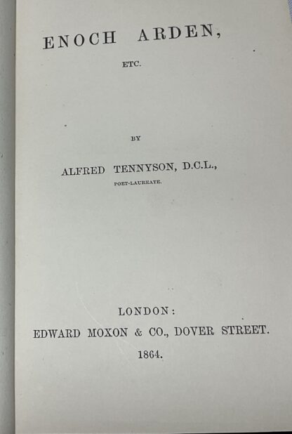 Enoch Arden, Etc. by Alfred Tennyson, Poet-Laureate [First edition, first issue] - Image 3