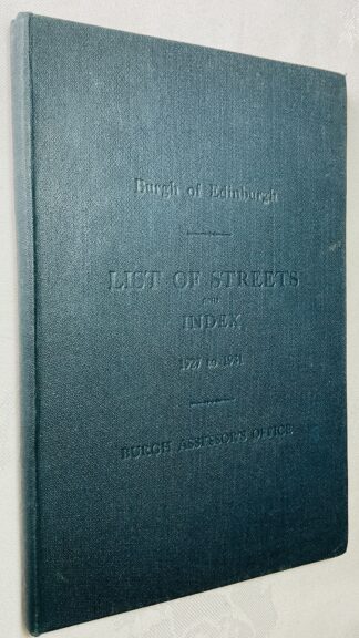 Burgh of Edinburgh: List of streets and Assets, 1927-2931