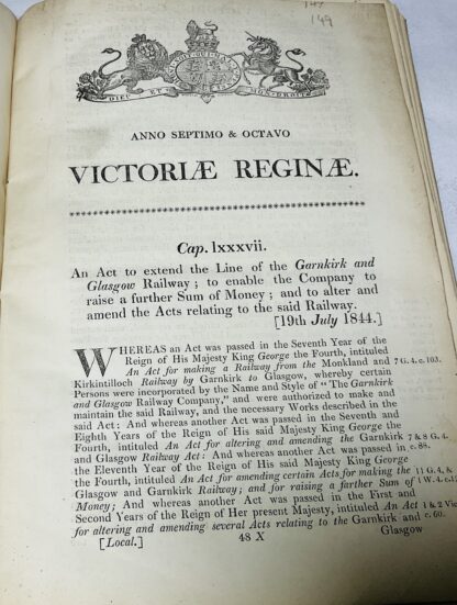 Garnick and Glasgow Railway Act [Caledonian Railway solicitors office copy] - Image 2