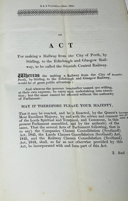 Scottish Central Railway Act [Caledonian Railway solicitors office copy] - Image 2