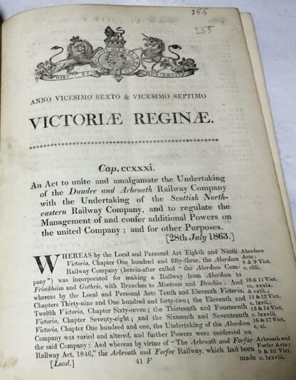 Scottish North Eastern Railway Act [Caledonian Railway solicitors office copy] - Image 2