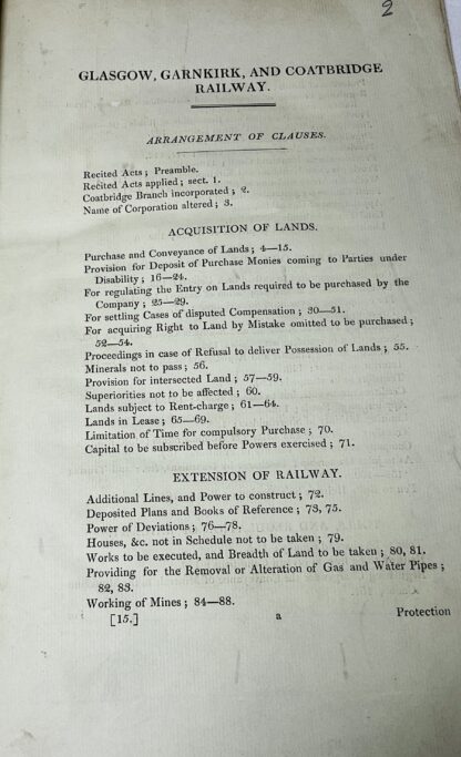 Glasgow, Garnkirk & Coatbridge Railways Act [Caledonian Railway solicitors office copy] - Image 2