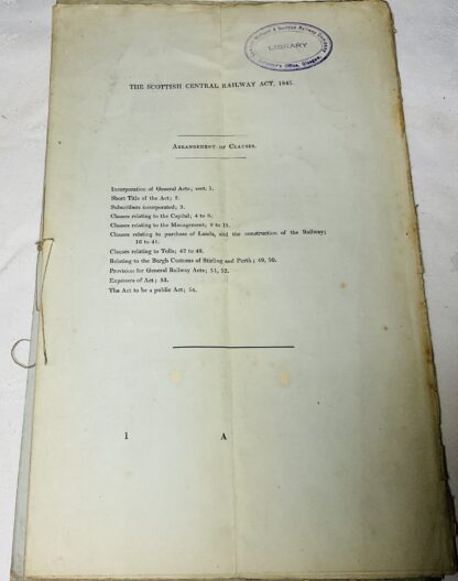 Scottish Central Railway Act [London Midland & Scottish Railway copy]