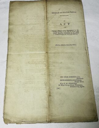 Edinburgh and Northern Railway Act [Caledonian Railway solicitors office copy]