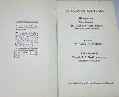 A Saga of Scotland: History of the 16th Battalion the Highland Light Infantry (City of Glasgow Regiment) - Image 3