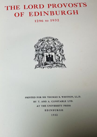 The Lord Provosts of Edinburgh, 1296 to 1932 - Image 2
