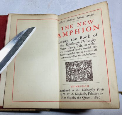 The New Amphion : being the book of the Edinburgh University Union Fancy Fair, in which are contained sundry artistick [sic], instructive, and diverting matters, all now made publick [sic] for the first time. - Image 2
