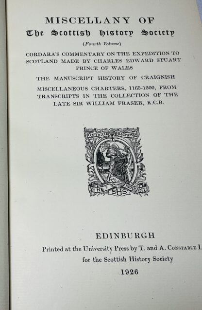 Miscellany of the Scottish History Society [Fourth volume] - Commentary on the Expedition to Scotland Made by Charles Edward Stuart Prince of Wales - Image 2