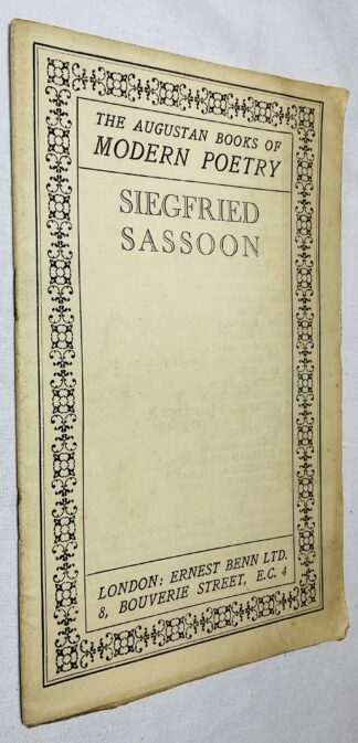 The Augustan Books of Modern Poetry: Siegfried Sassoon