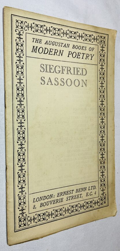 The Augustan Books of Modern Poetry: Siegfried Sassoon