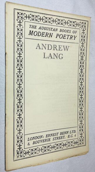 The Augustan Books of Modern Poetry: Andrew Lang