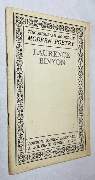 The Augustan Books of Modern Poetry: Laurence Binyon