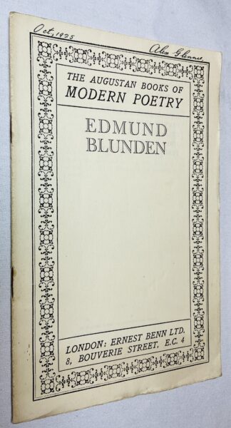 The Augustan Books of Modern Poetry: Edmund Blunden