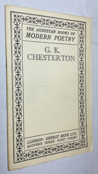 The Augustan Books of Modern Poetry: G. K. Chesterton
