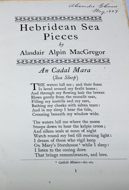 Hebridean Sea Pieces [Porpoise Press Broadsheets. series 3, Broadsheet.4] - Image 2
