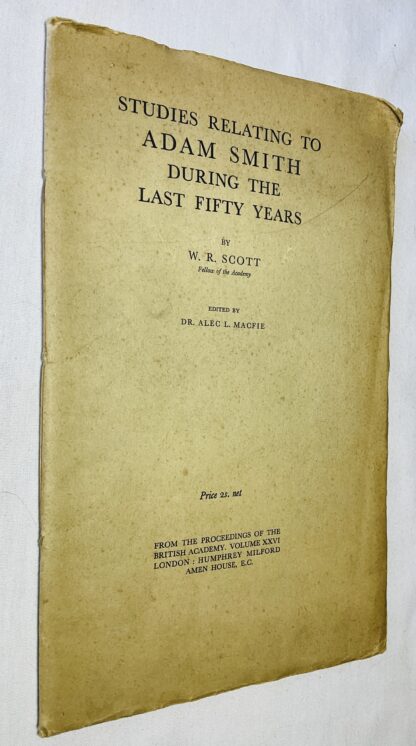 Studies Relating to Adam Smith During the Last Fifty Years