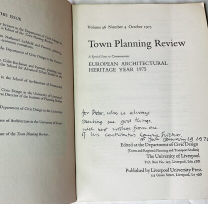 TOWN PLANNING REVIEW: Volume  46, Number 4 [European Architectural Heritage Year Special Issue] - Image 2