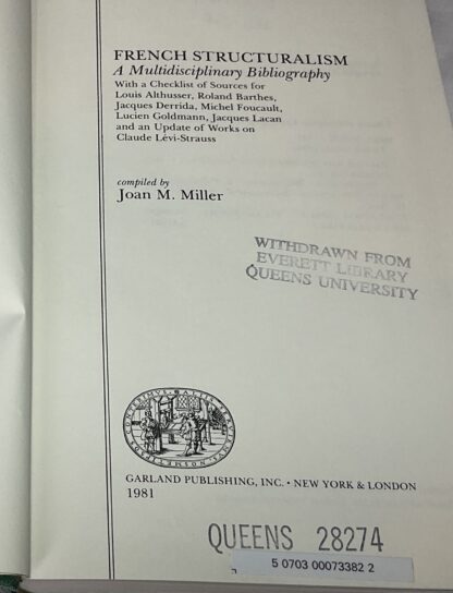 French Structuralism : An Annotated Bibliography [Garland Référence Library of the Humanities:] - Image 2
