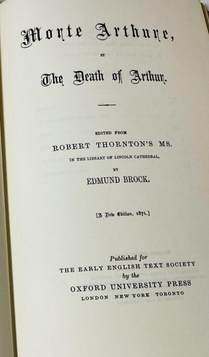 Morte Arthure, or The Death of Arthur, Edited from Robert Thornton's MS. In the Library of Lincoln Cathedral - Image 2