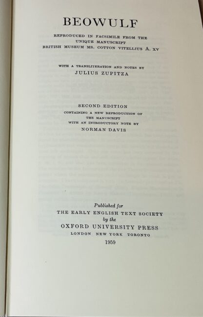 Beowulf: Reproduced in Facsimile From the Unique Manuscript, British Museum MS. Cotton Vitellius A xv - Image 2