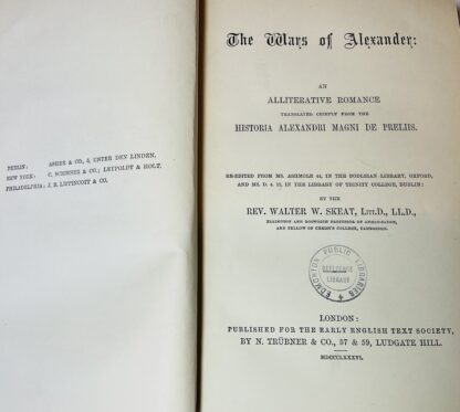 The Wars of Alexander:. An Alliterative Romance Translated Chiefly from the Historia Alexandri Magni de Preliis. - Image 3