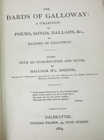 The Bards of Galloway: A Collection of Poems, Songs, Ballads, &c., by Natives of Galloway - Image 2