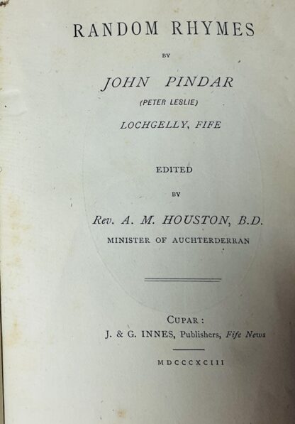 Random Rhymes by John Pindar (Peter Leslie): 71st Highland Light Infantry, Lochgelly, Fife - Image 3