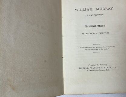 William Murray of Anstruther: Reminiscences by an Old Apprentice - Image 4