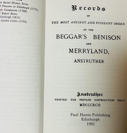 Records of the Most Ancient and Puissant Order of the Beggar's Benison and Merryland,  Anstruther - Image 2
