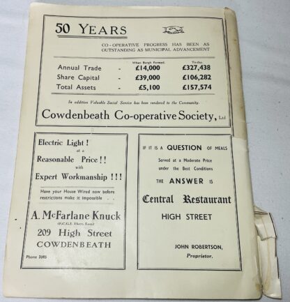 History of Cowdenbeath: Published on the Occasion of The Jubilee of the Burgh ,1890-1940 - Image 4