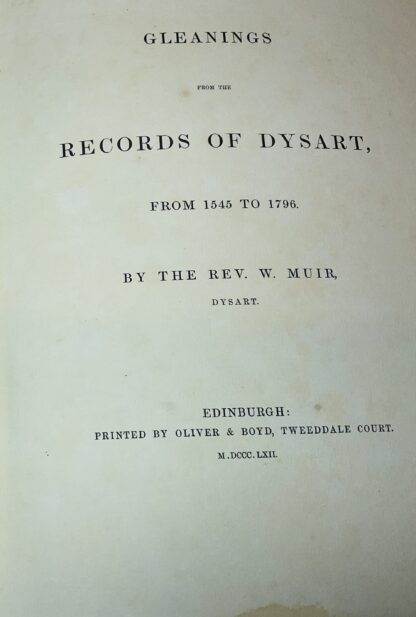 Gleanings from the Records of Dysart, from 1545 to 1796 - Image 2