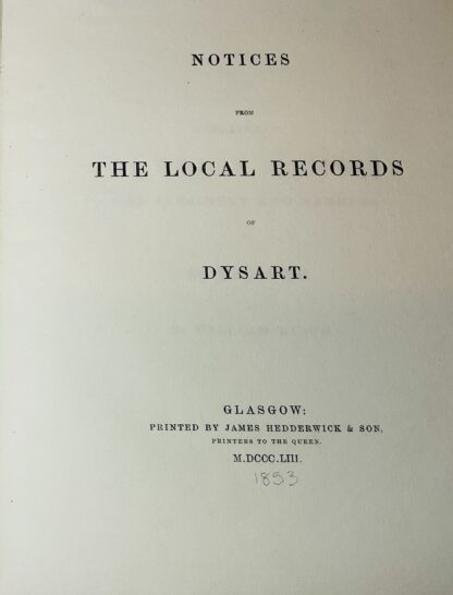 Notices from the Local Records of Dysart - Image 3