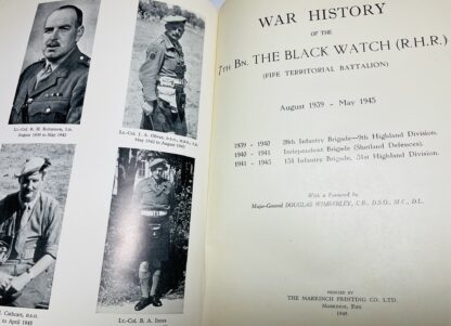 War History of the 7th Bn. The Black Watch (R.H.R.): Fife Territorial Battalion - August 1939 to May 1945. - Image 2
