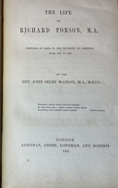 The Life of Richard Porson, M. A. , Professor of Greek in the University of Cambridge from 1792 to 1808 - Image 5